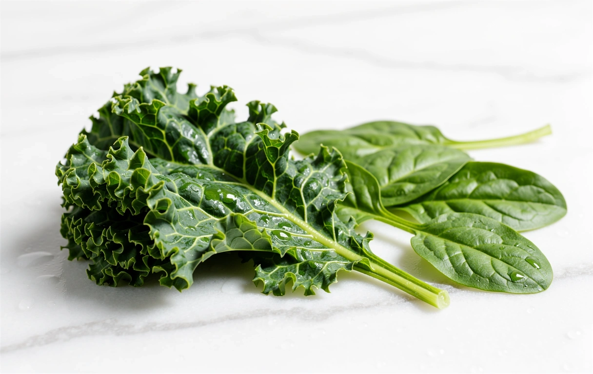 Tuoreita vihreitä lehtivihanneksia